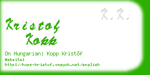 kristof kopp business card