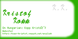 kristof kopp business card